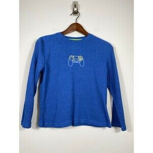 Thereabouts Boys Blue Waffle Knit Thermal Long Sleeve Graphic Top Size 8